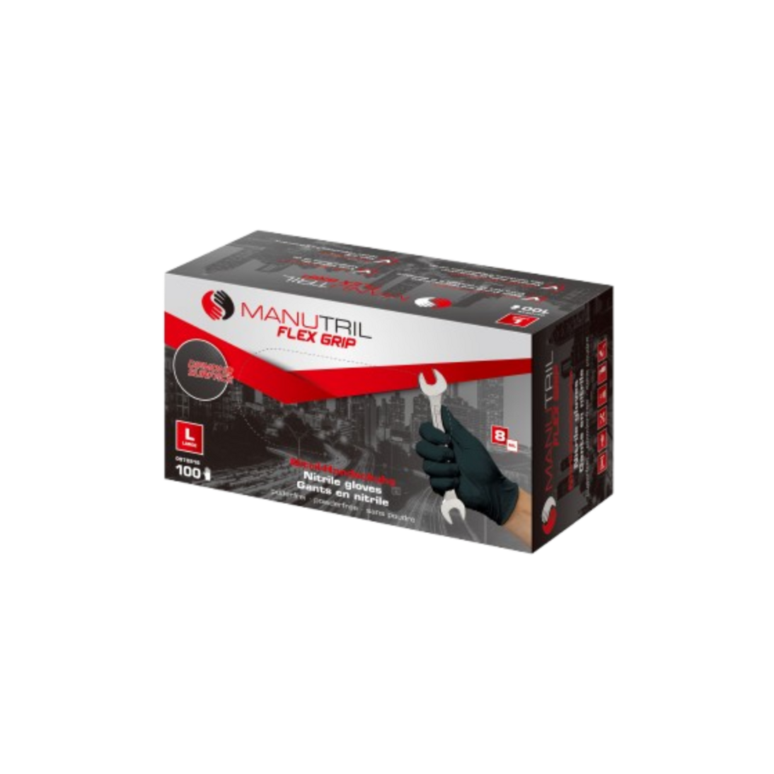 Flex Grip Nitril Handschuhe Schwarz L