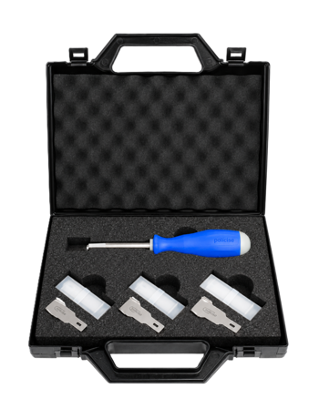 Kit raschietto per scanalature con lame curve