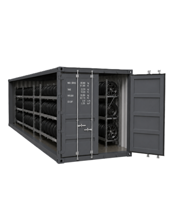 F1 Reifenregal 40 Fuss Container Kit
