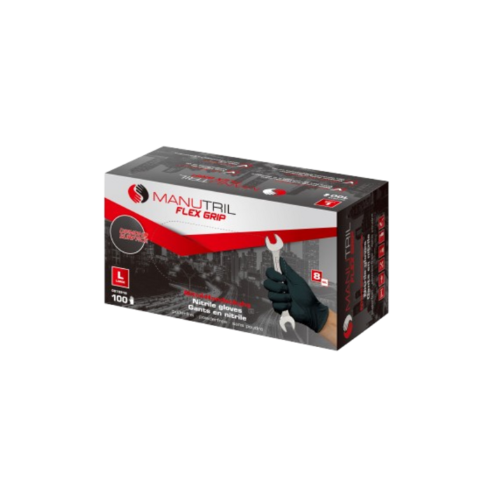 Flex Grip Nitrile Gants Noir M