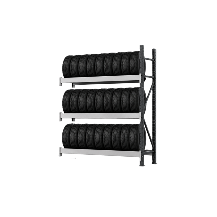 F1 Kit de démarrage pour rayonnage à pneus pour 60 pneus/roues, trois couches